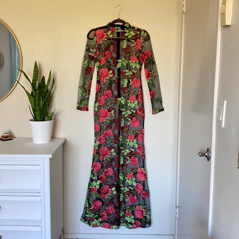 Sheer Embroidered Dress